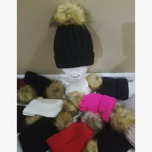 Winter pompom hat